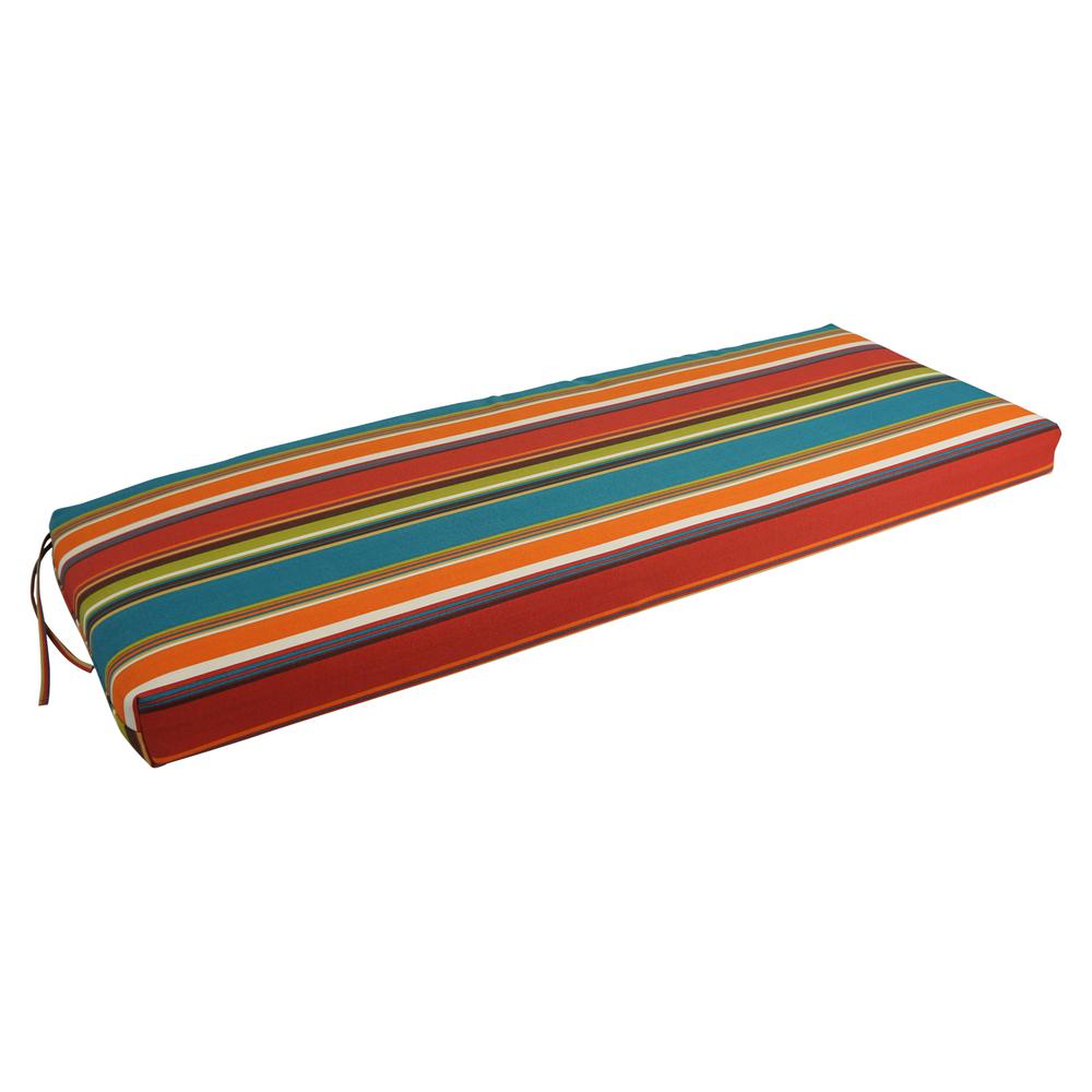 54-inch by 19-inch Patterned Outdoor Spun Polyester Bench Cushion 954X19-REO-51. Picture 1