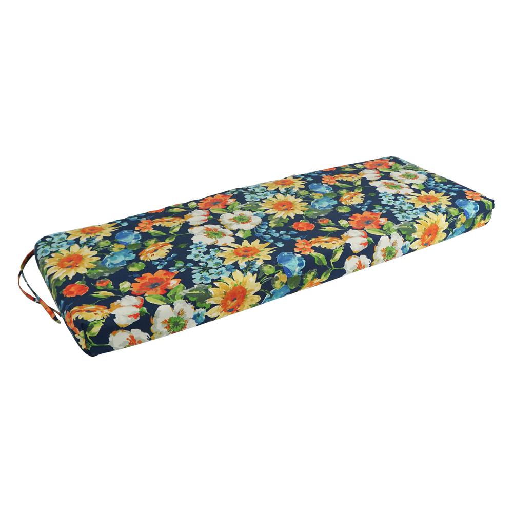 54-inch by 19-inch Patterned Outdoor Spun Polyester Bench Cushion 954X19-REO-59. Picture 1