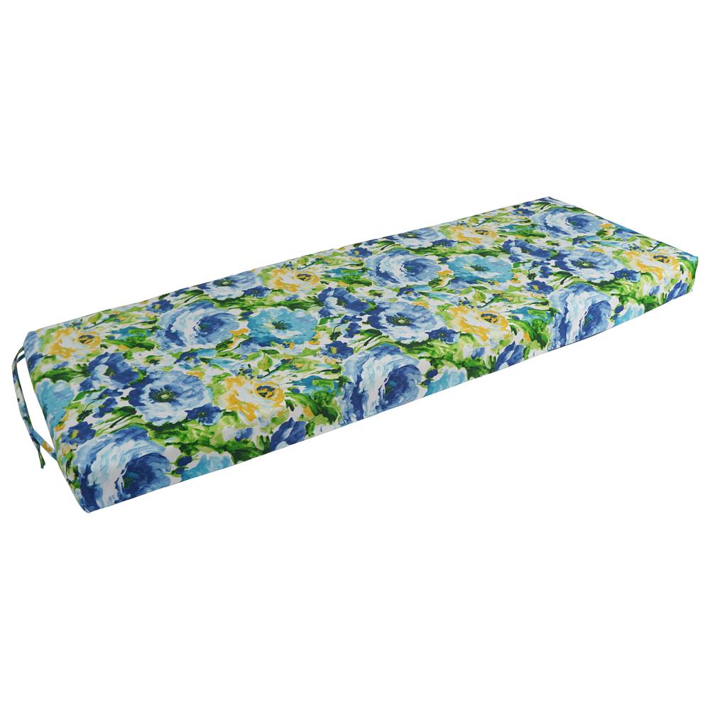 54-inch by 19-inch Patterned Outdoor Spun Polyester Bench Cushion 954X19-REO-65. Picture 1