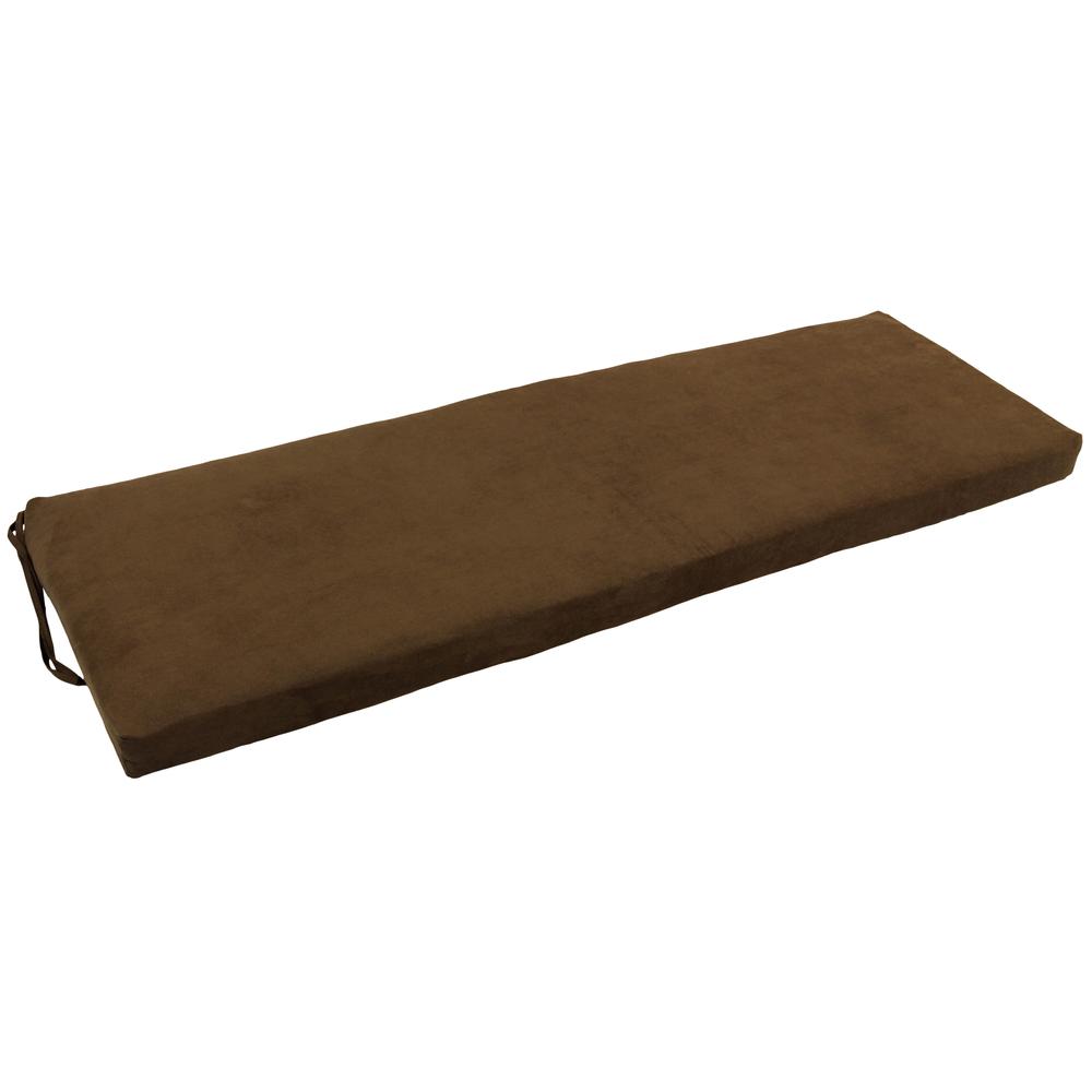 57-inch by 19-inch Solid Microsuede Bench Cushion  957X19-MS-CH. Picture 1