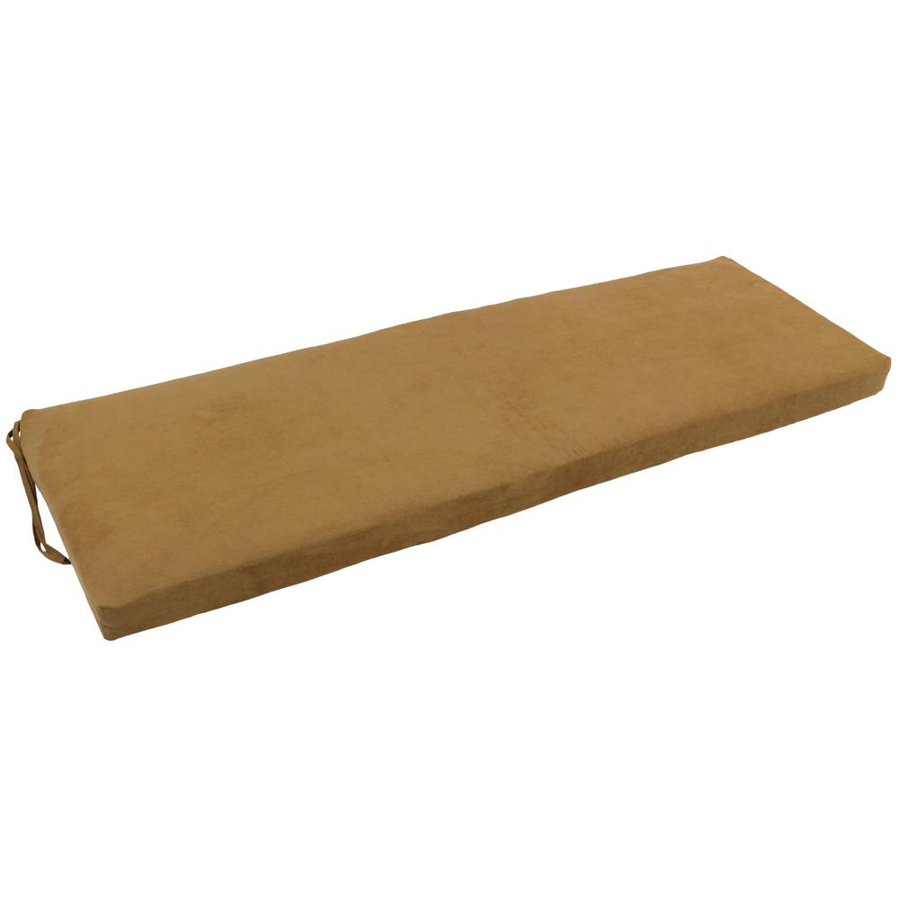 57-inch by 19-inch Solid Microsuede Bench Cushion  957X19-MS-CM. Picture 1