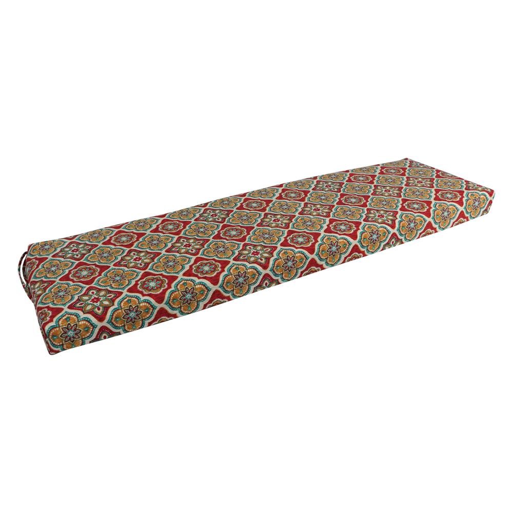 57-inch by 19-inch Patterned Outdoor Spun Polyester Bench Cushion  957X19-REO-63. Picture 1