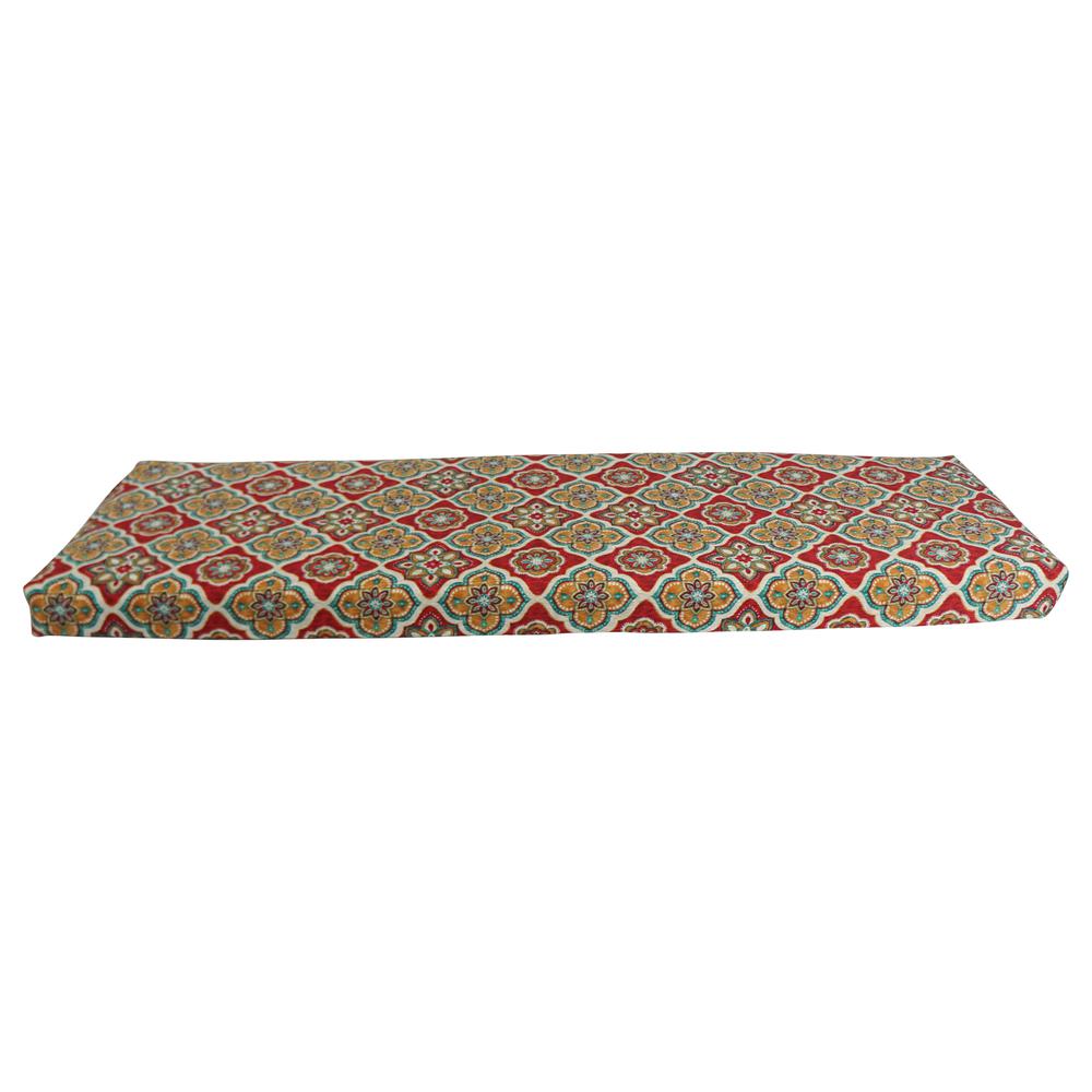 57-inch by 19-inch Patterned Outdoor Spun Polyester Bench Cushion  957X19-REO-63. Picture 2