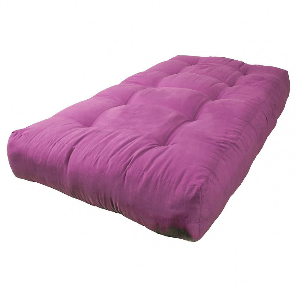 18-inch by 38-inch Solid Microsuede Tufted Chair Cushion Purple-Color