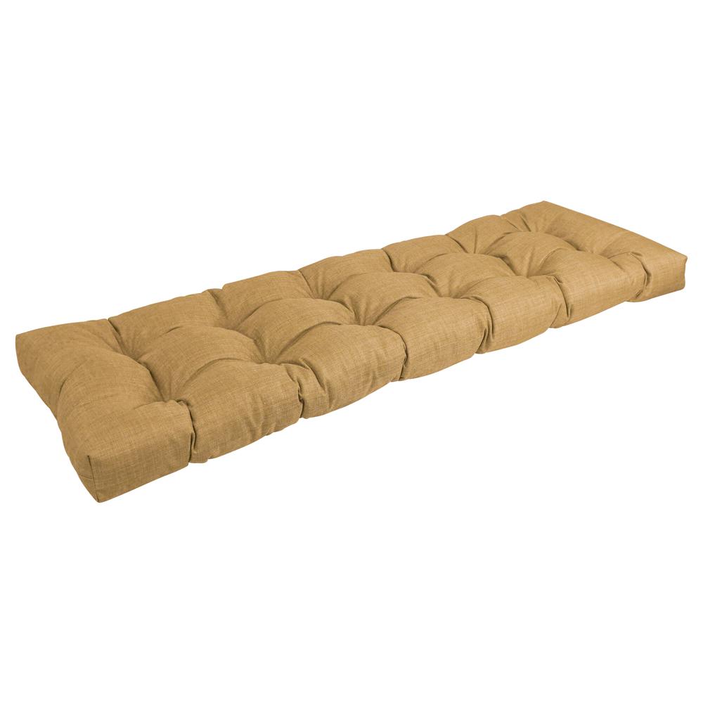 60-inch by 19-inch Tufted Solid Outdoor Spun Polyester Loveseat Cushion. Picture 1