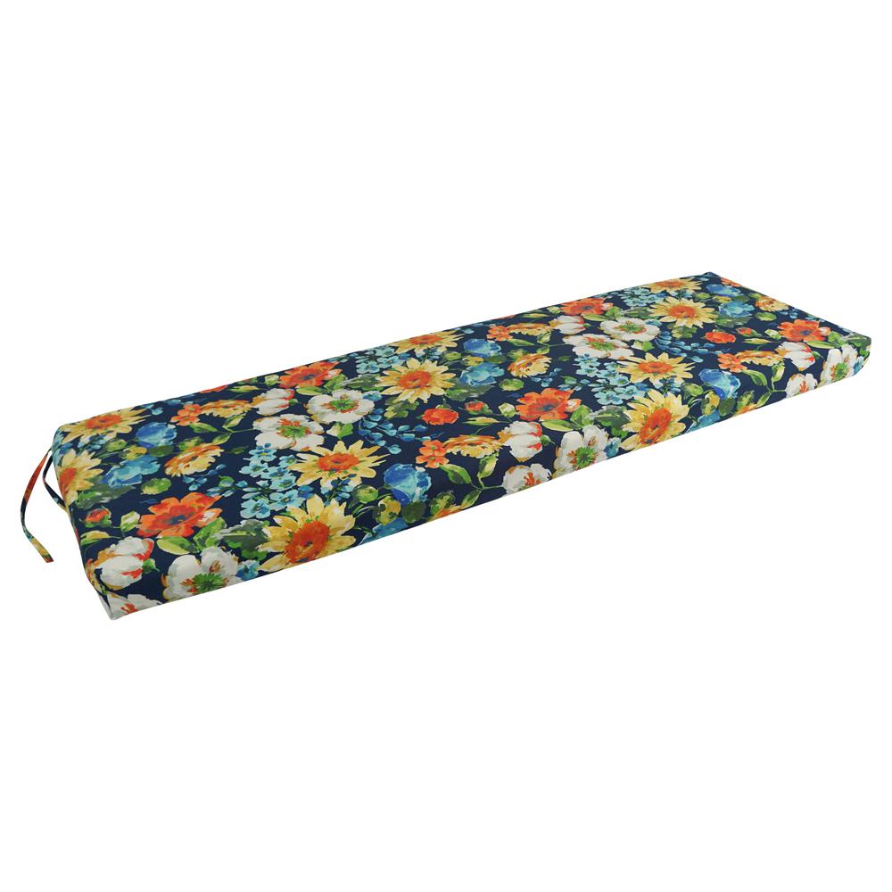 60-inch by 19-inch Patterned Outdoor Spun Polyester Bench Cushion 960X19-REO-59. Picture 1