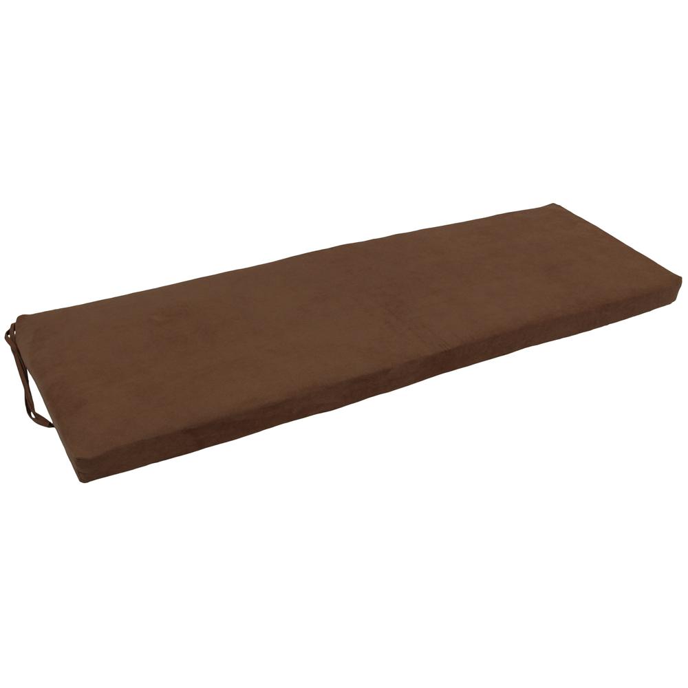 63-inch by 19-inch Solid Microsuede Bench Cushion  963X19-MS-CH. Picture 1