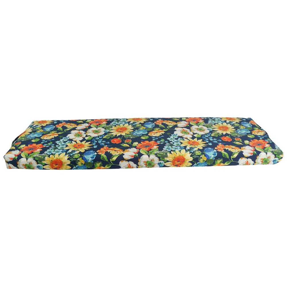 63-inch by 19-inch Patterned Outdoor Spun Polyester Bench Cushion  963X19-REO-59. Picture 2