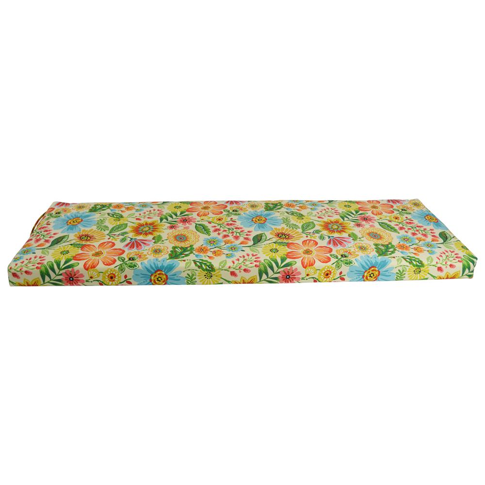 63-inch by 19-inch Patterned Outdoor Spun Polyester Bench Cushion  963X19-REO-60. Picture 2
