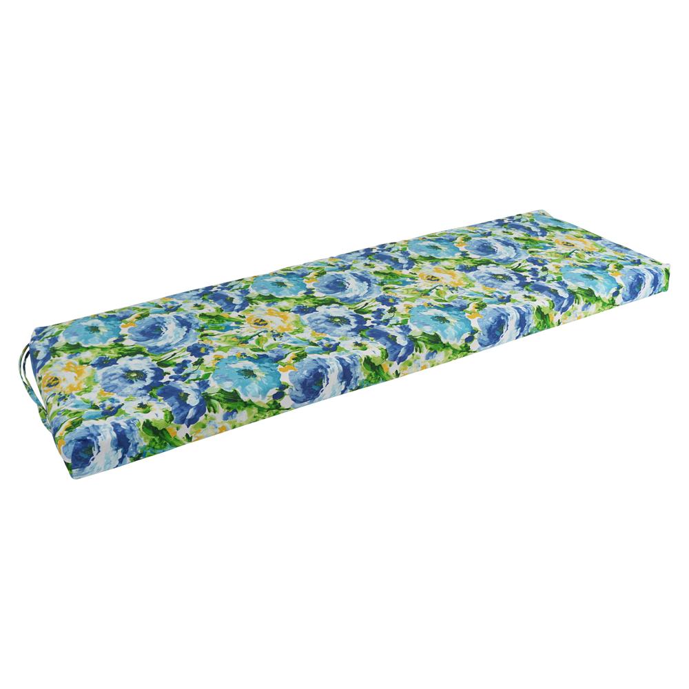 63-inch by 19-inch Patterned Outdoor Spun Polyester Bench Cushion  963X19-REO-65. Picture 1