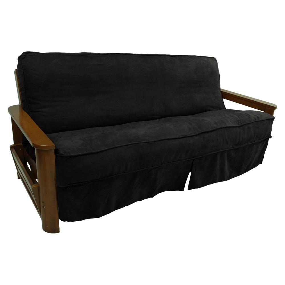 Solid Microsuede Double Corded 8 to 9-inch Full Futon Slipcover. Picture 1