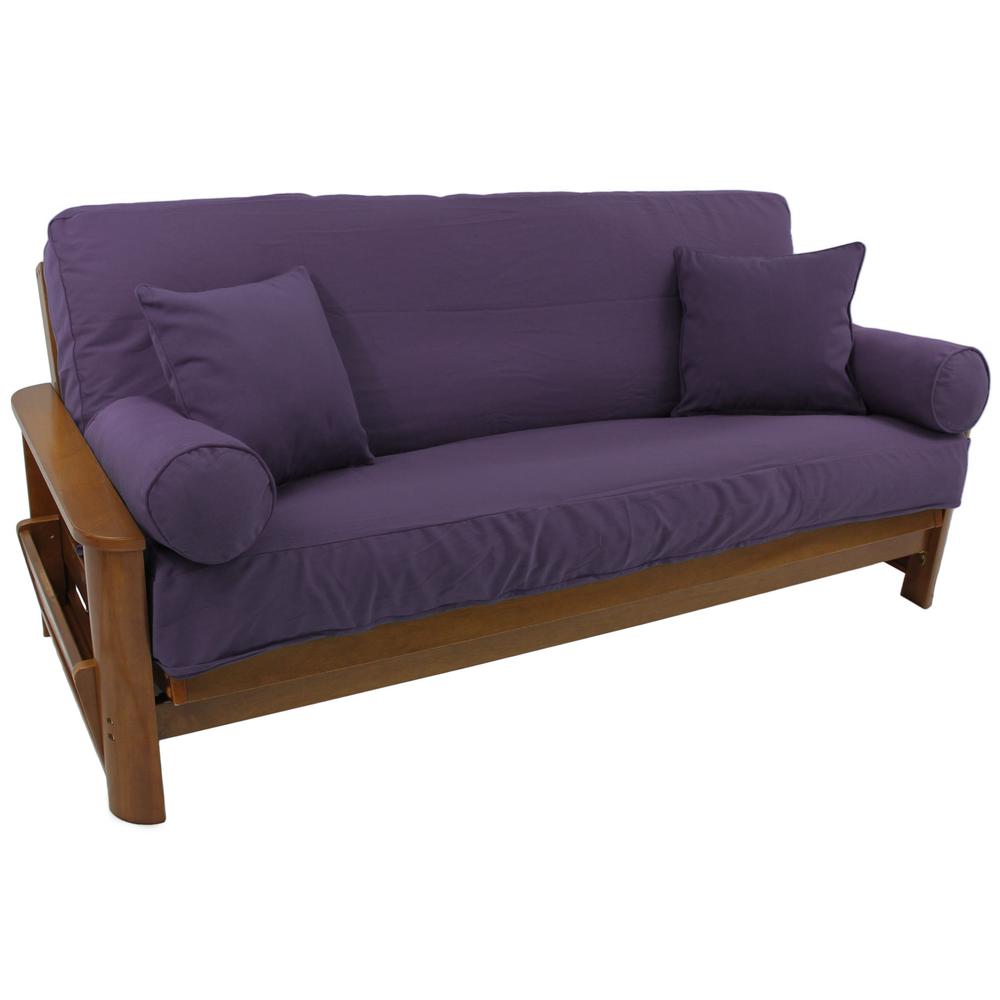 Set of 5 Full Futon Cover Set w/Two 18 inch Pillows and Two Bolsters (Twill Fabric)  9680-CD-TW-GP. Picture 1