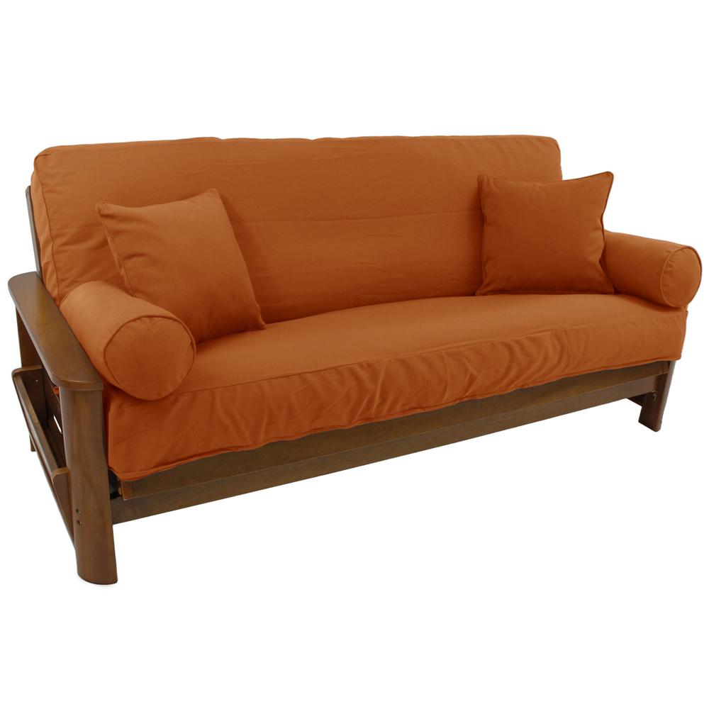 Set of 5 Full Futon Cover Set w/Two 18 inch Pillows and Two Bolsters (Twill Fabric)  9680-CD-TW-SP. Picture 1