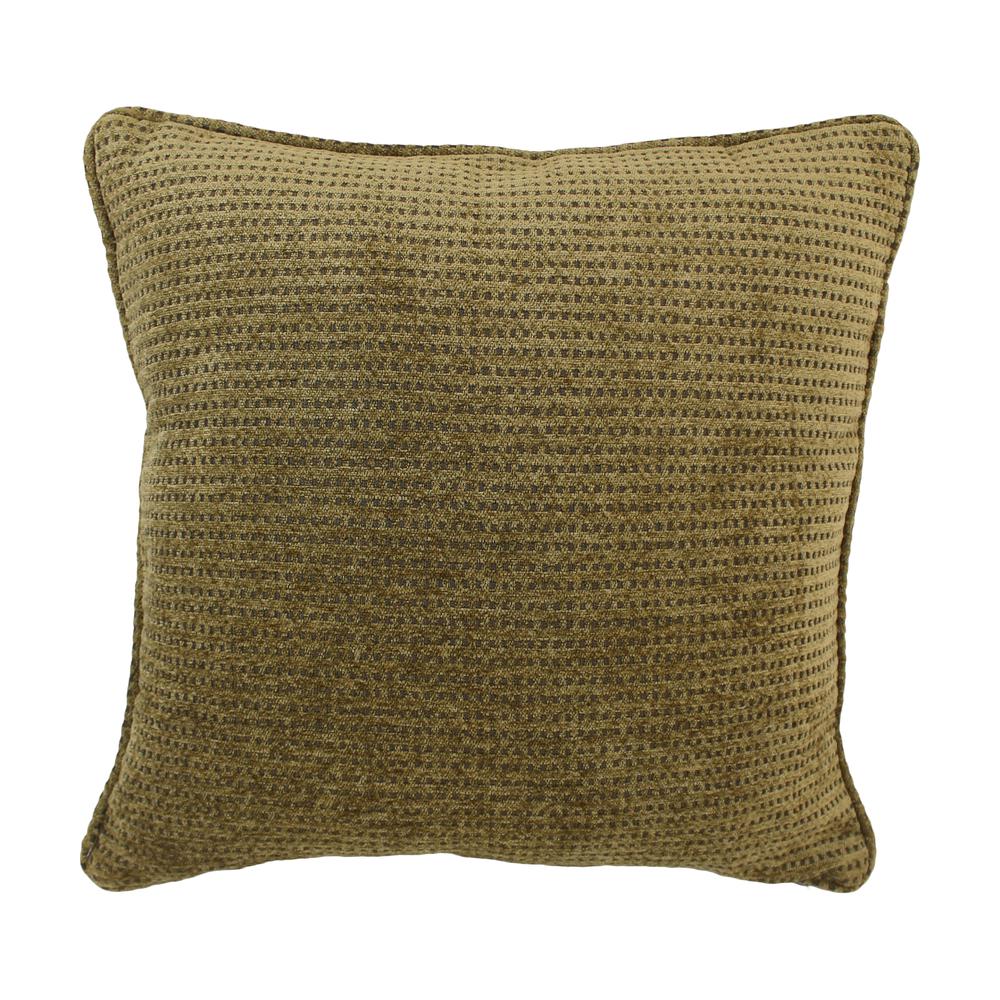 18-inch Double-corded Patterned Jacquard Chenille Square Throw Pillow with Insert, Gingham Brown. Picture 1