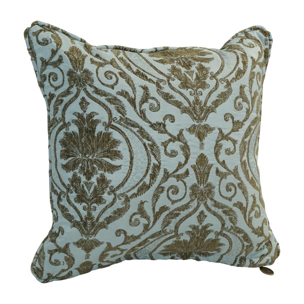 18-inch Double-corded Patterned Jacquard Chenille Square Throw Pillow with Insert  9810-CD-S1-JCH-CO-32. Picture 1