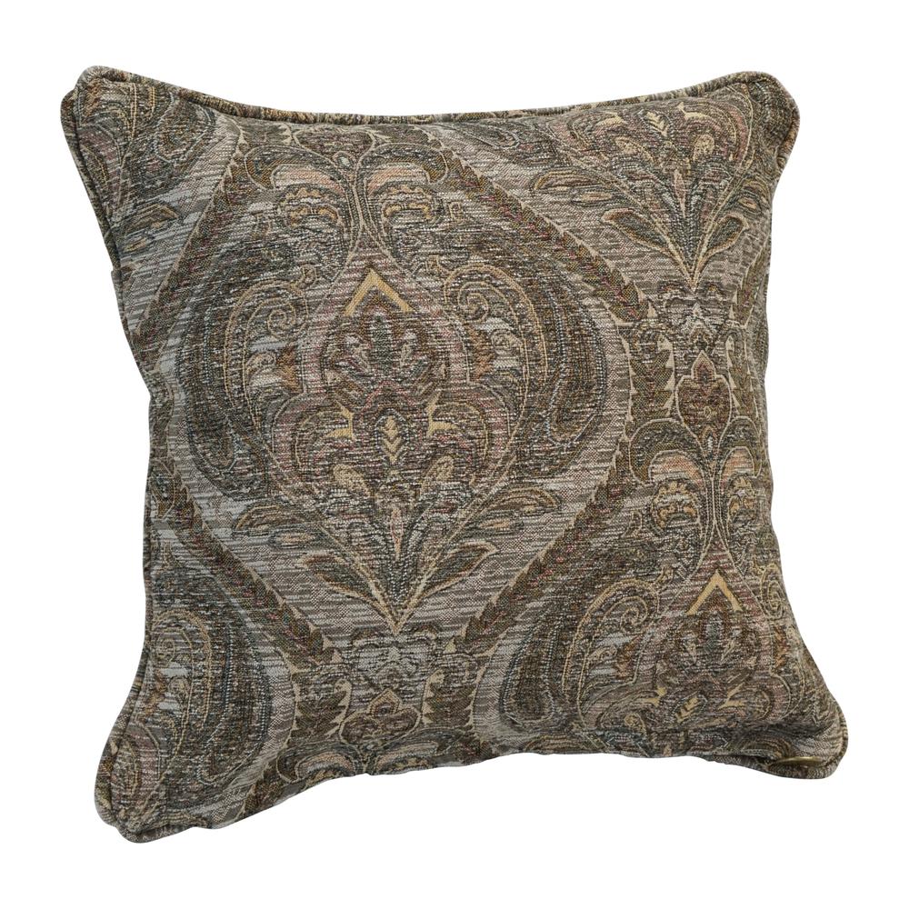 18-inch Double-corded Patterned Jacquard Chenille Square Throw Pillow with Insert  9810-CD-S1-JCH-CO-40. Picture 1
