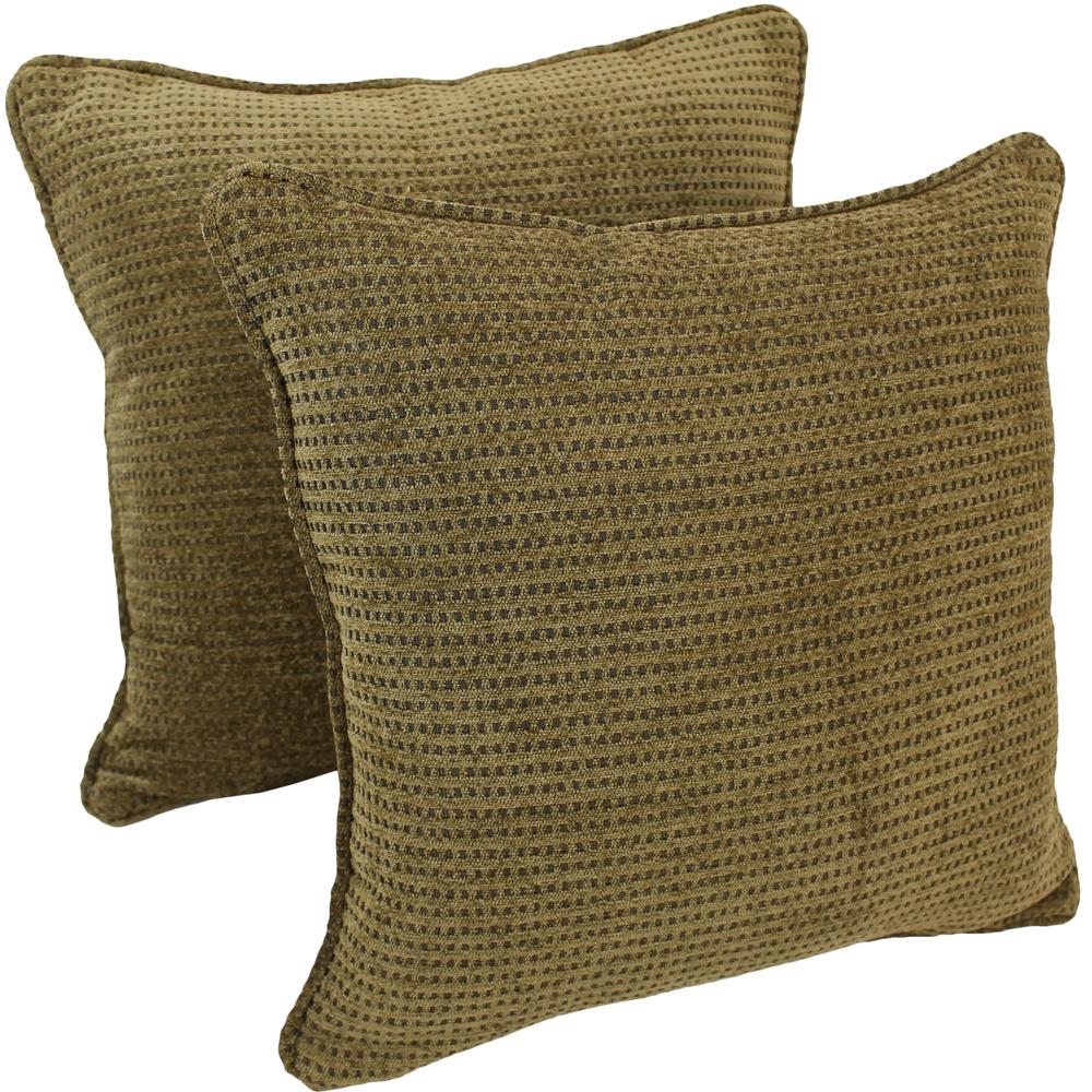 18-inch Double-corded Patterned Jacquard Chenille Square Throw Pillows with Inserts (Set of 2)  9810-CD-S2-JCH-CO-13. Picture 1