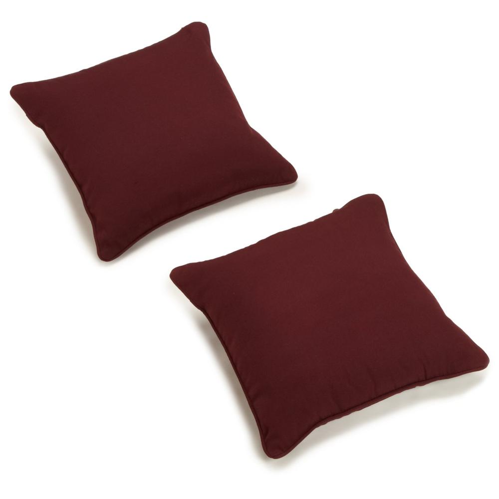 18-inch Double-corded Solid Twill Square Throw Pillows with Inserts (Set of 2) 9810-CD-S2-TW-BG. Picture 1