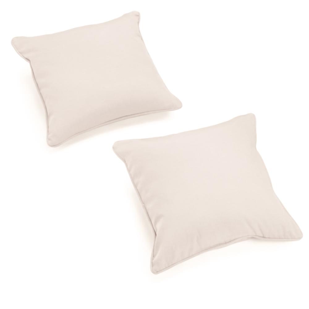 18-inch Double-corded Solid Twill Square Throw Pillows with Inserts (Set of 2) 9810-CD-S2-TW-EG. Picture 1