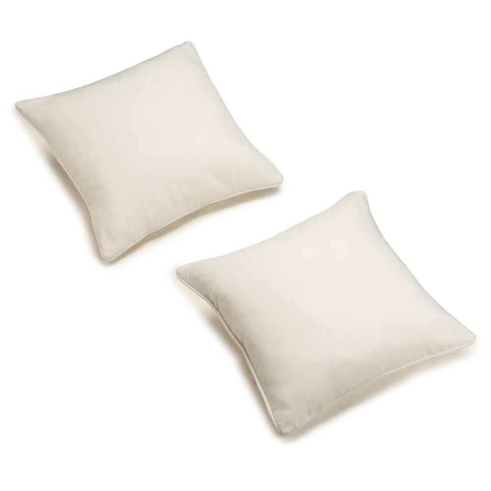18-inch Double-corded Solid Twill Square Throw Pillows with Inserts (Set of 2) 9810-CD-S2-TW-EG. Picture 2