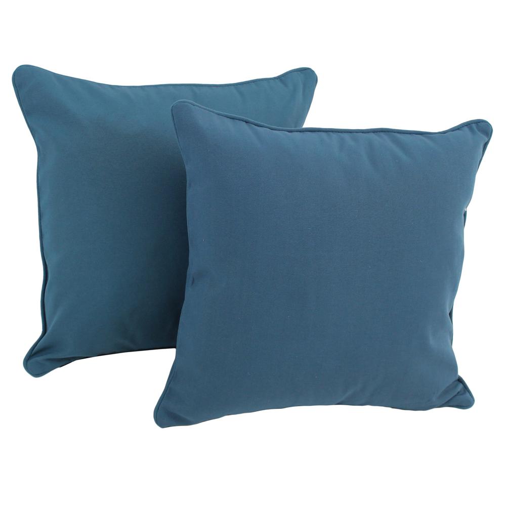 18-inch Double-corded Solid Twill Square Throw Pillows with Inserts (Set of 2) 9810-CD-S2-TW-IN. Picture 1