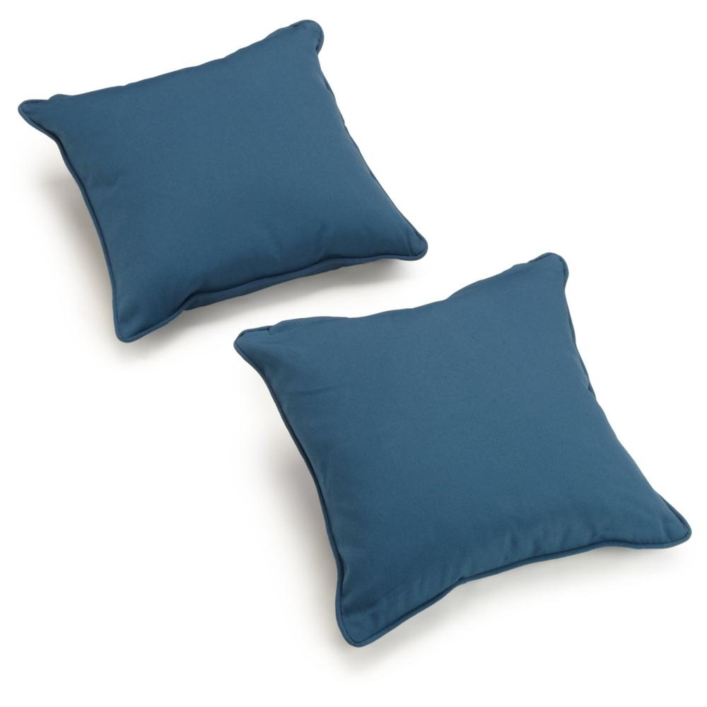 18-inch Double-corded Solid Twill Square Throw Pillows with Inserts (Set of 2) 9810-CD-S2-TW-IN. Picture 2