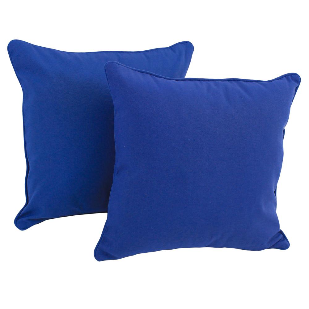 18-inch Double-corded Solid Twill Square Throw Pillows with Inserts (Set of 2) 9810-CD-S2-TW-RB. Picture 1