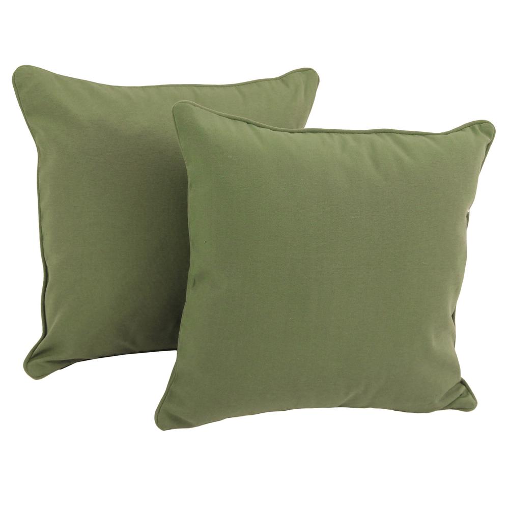 18-inch Double-corded Solid Twill Square Throw Pillows with Inserts (Set of 2) 9810-CD-S2-TW-SG. Picture 1