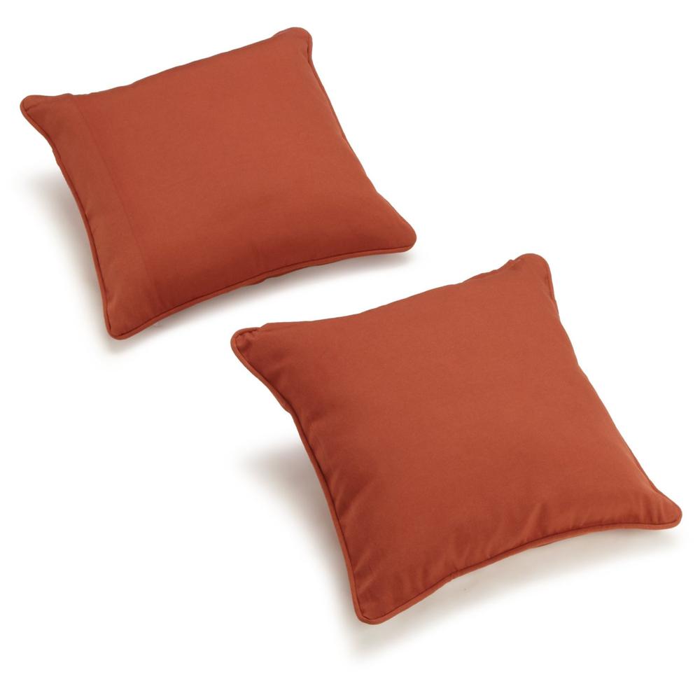 18-inch Double-corded Solid Twill Square Throw Pillows with Inserts (Set of 2) 9810-CD-S2-TW-SP. Picture 1