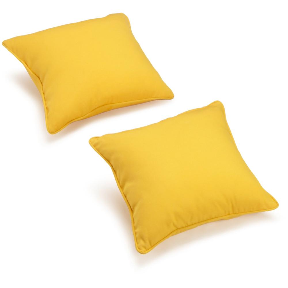 18-inch Double-corded Solid Twill Square Throw Pillows with Inserts (Set of 2) 9810-CD-S2-TW-SS. Picture 1