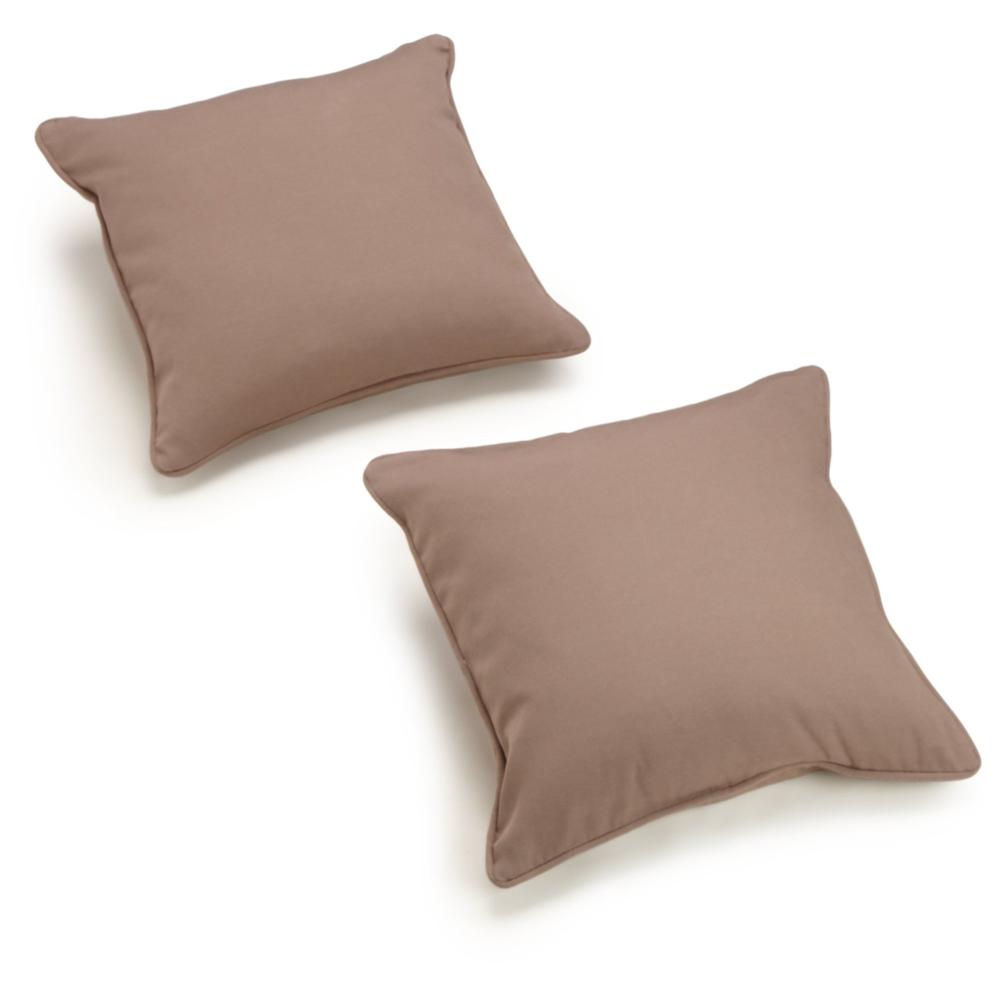18-inch Double-corded Solid Twill Square Throw Pillows with Inserts (Set of 2) 9810-CD-S2-TW-TF. Picture 1