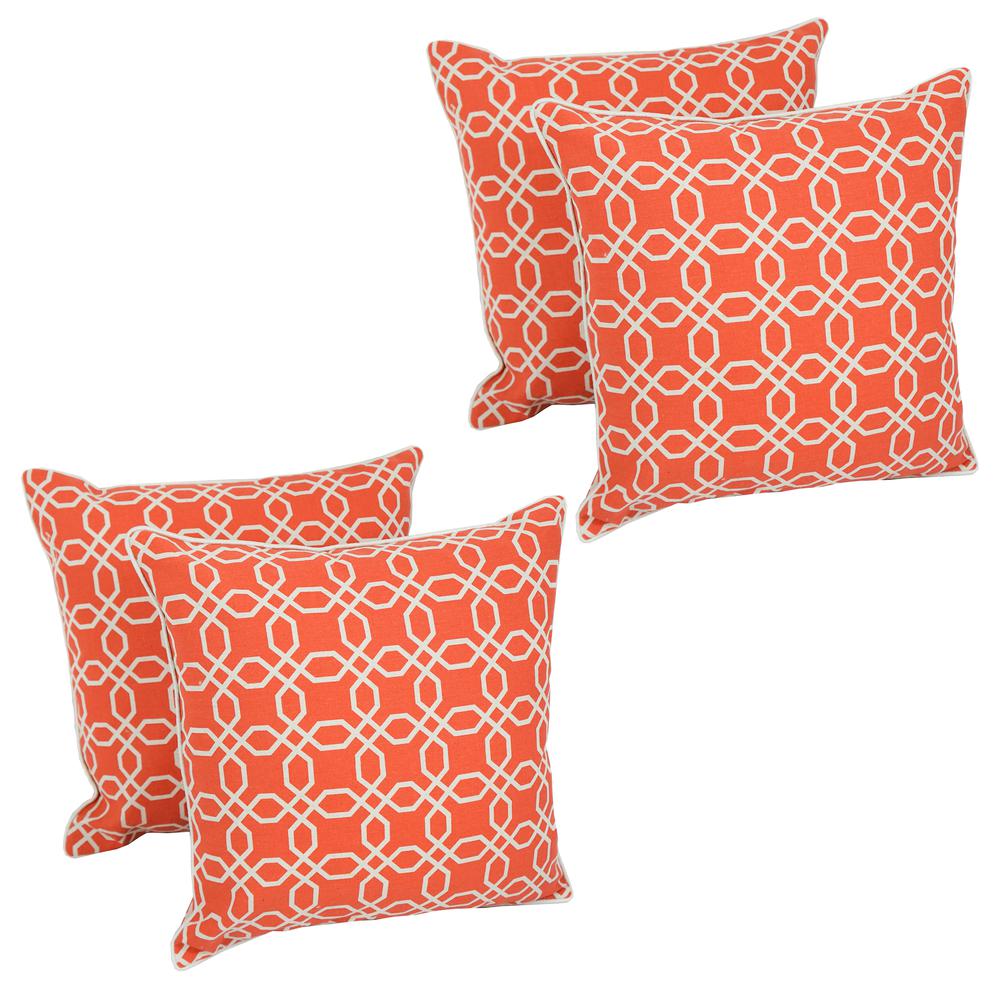 Blazing Needles 18-inch Corded Throw Pillows with Inserts (Set of 4). Picture 1