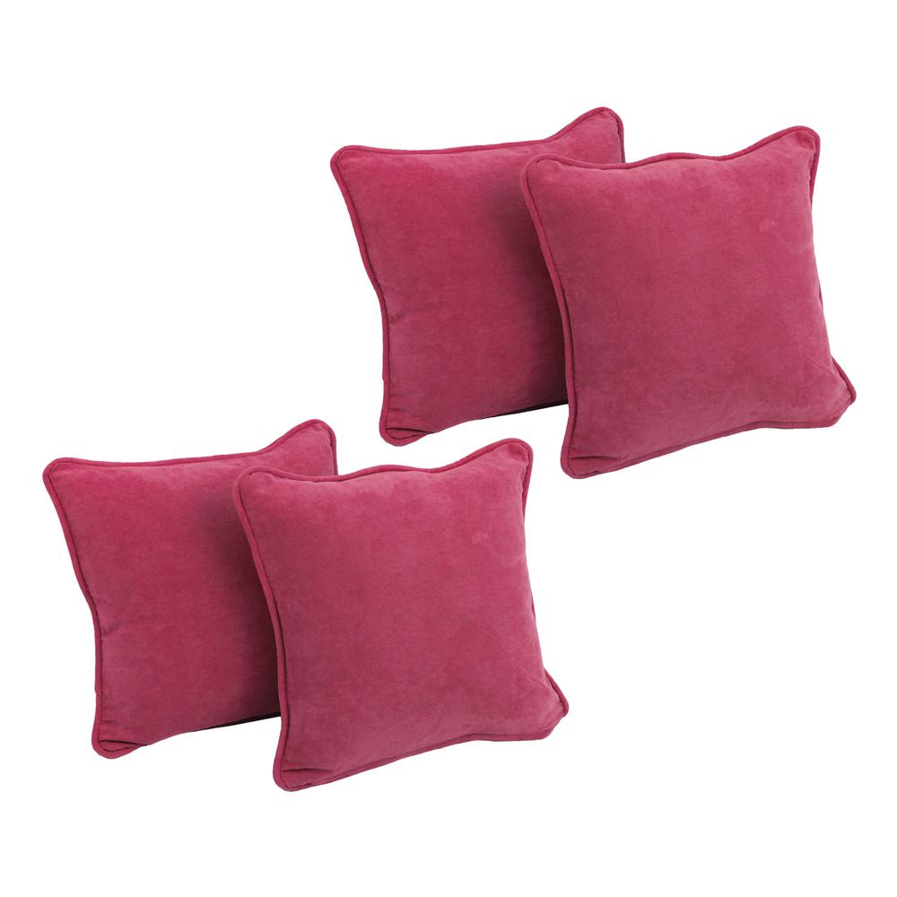 18-inch Double-corded Solid Microsuede Square Throw Pillows with Inserts (Set of 4) 9810-CD-S4-MS-BB. The main picture.