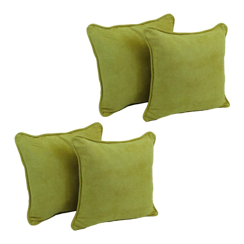 18-inch Double-corded Solid Microsuede Square Throw Pillows with Inserts (Set of 4) 9810-CD-S4-MS-ML. Picture 1