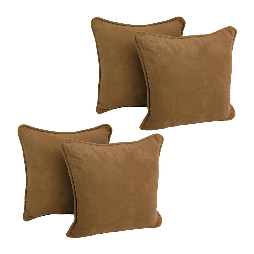 18-inch Double-corded Solid Microsuede Square Throw Pillows with Inserts (Set of 4) 9810-CD-S4-MS-SB. The main picture.