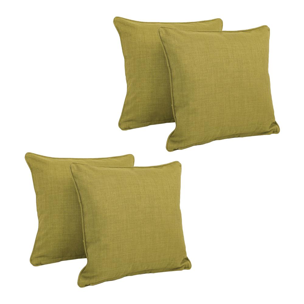 18-inch Double-corded Solid Outdoor Spun Polyester Square Throw Pillows with Inserts (Set of 4)  9810-CD-S4-REO-SOL-02. Picture 1