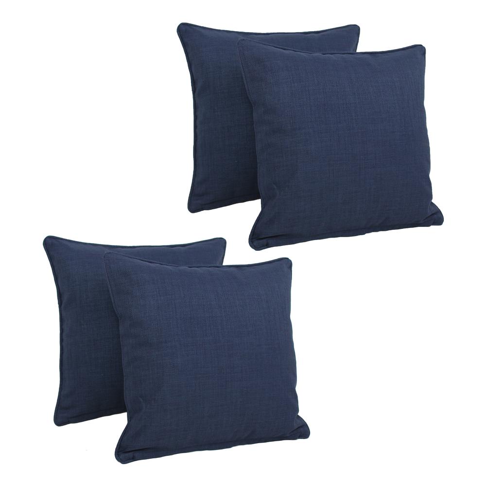 18-inch Double-corded Solid Outdoor Spun Polyester Square Throw Pillows with Inserts (Set of 4)  9810-CD-S4-REO-SOL-05. Picture 1