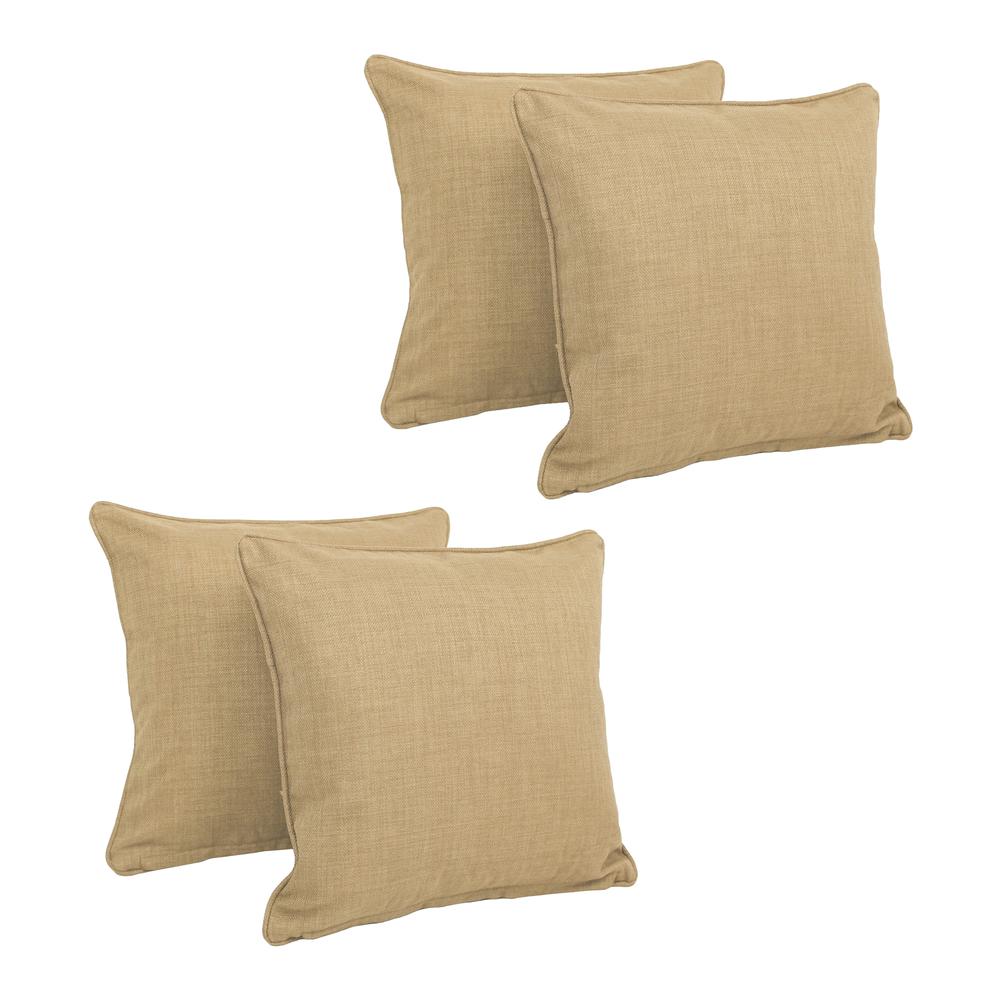 18-inch Double-corded Solid Outdoor Spun Polyester Square Throw Pillows with Inserts (Set of 4)  9810-CD-S4-REO-SOL-07. Picture 1