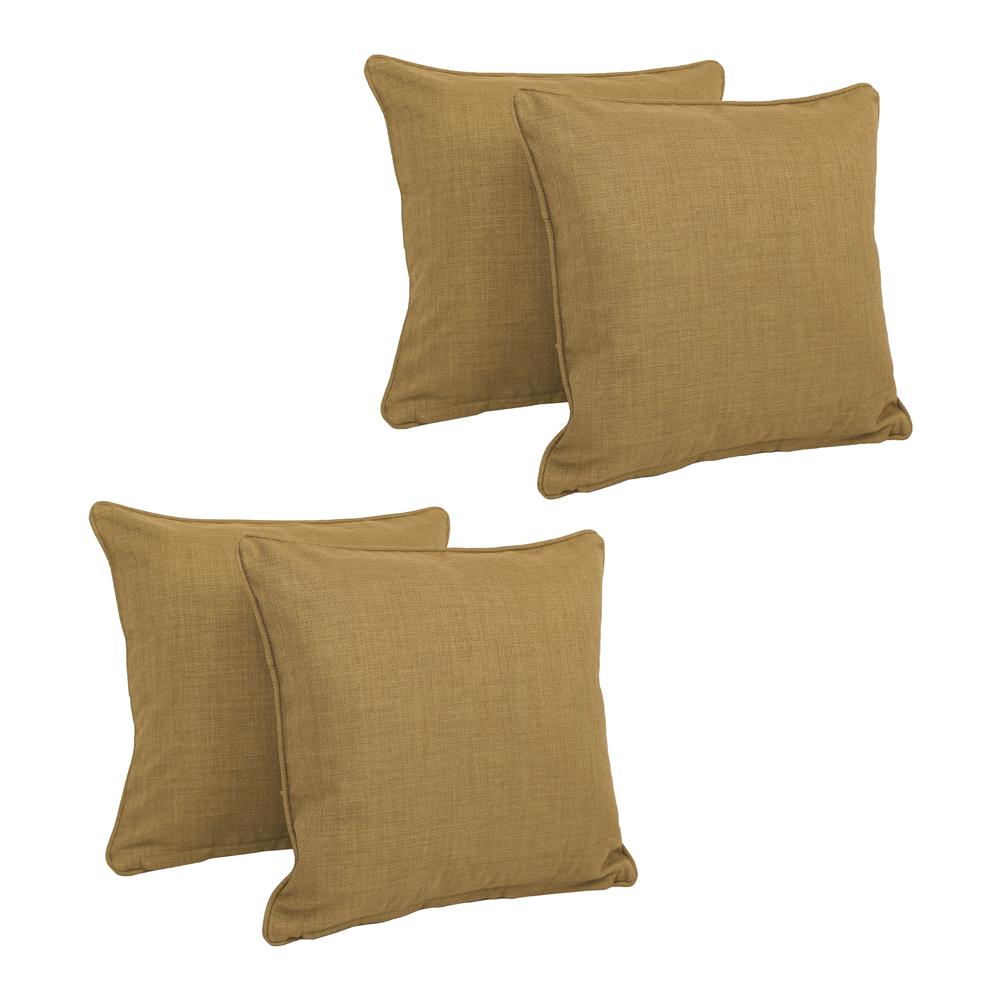 18-inch Double-corded Solid Outdoor Spun Polyester Square Throw Pillows with Inserts (Set of 4)  9810-CD-S4-REO-SOL-08. Picture 1