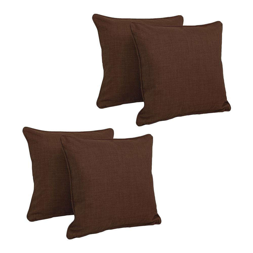 18-inch Double-corded Solid Outdoor Spun Polyester Square Throw Pillows with Inserts (Set of 4)  9810-CD-S4-REO-SOL-10. Picture 1