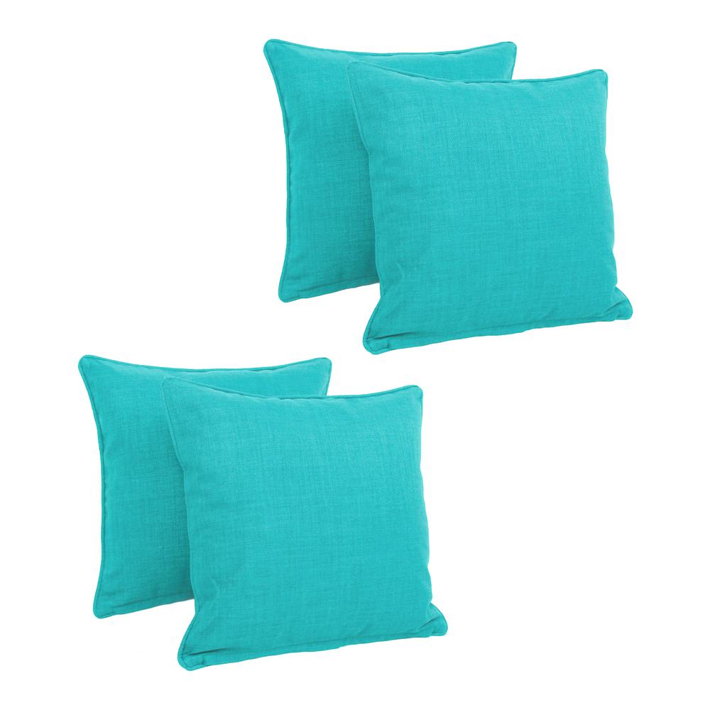 18-inch Double-corded Solid Outdoor Spun Polyester Square Throw Pillows with Inserts (Set of 4)  9810-CD-S4-REO-SOL-12. Picture 1