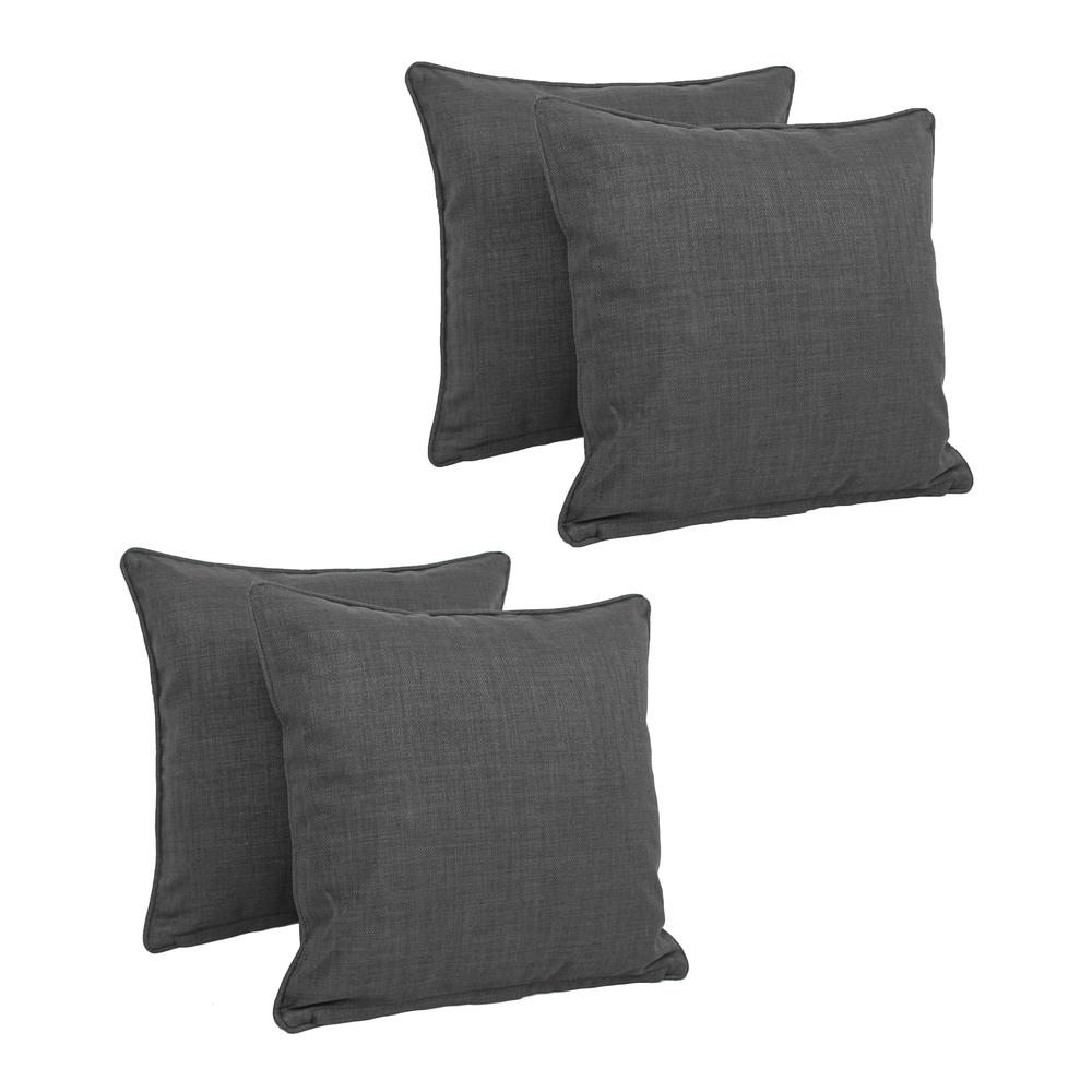 18-inch Double-corded Solid Outdoor Spun Polyester Square Throw Pillows with Inserts (Set of 4)  9810-CD-S4-REO-SOL-15. Picture 1