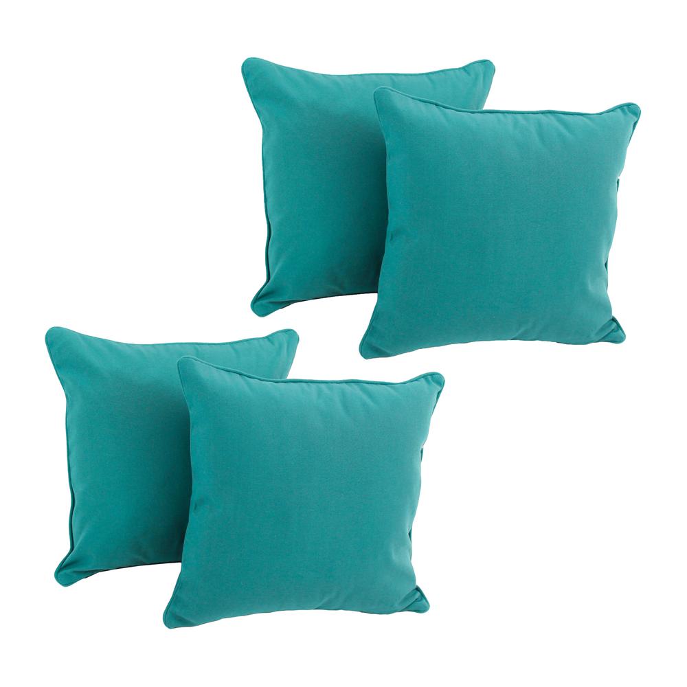 18-inch Double-corded Solid Twill Square Throw Pillows with Inserts (Set of 4)  9810-CD-S4-TW-AB. Picture 1