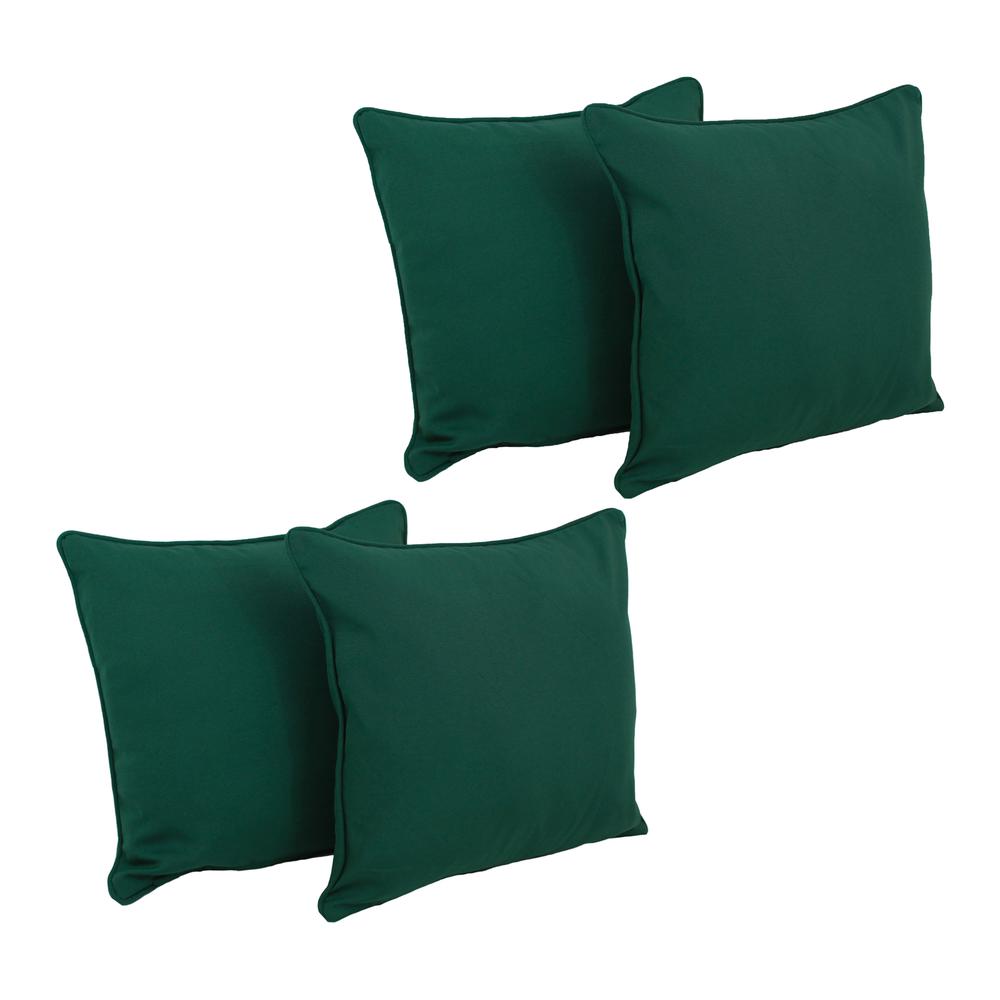 18-inch Double-corded Solid Twill Square Throw Pillows with Inserts (Set of 4)  9810-CD-S4-TW-FG. Picture 1