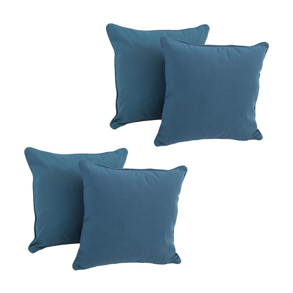 18-inch Double-corded Solid Twill Square Throw Pillows with Inserts (Set of 4)  9810-CD-S4-TW-IN. Picture 1