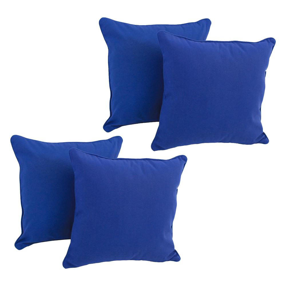 18-inch Double-corded Solid Twill Square Throw Pillows with Inserts (Set of 4)  9810-CD-S4-TW-RB. Picture 1