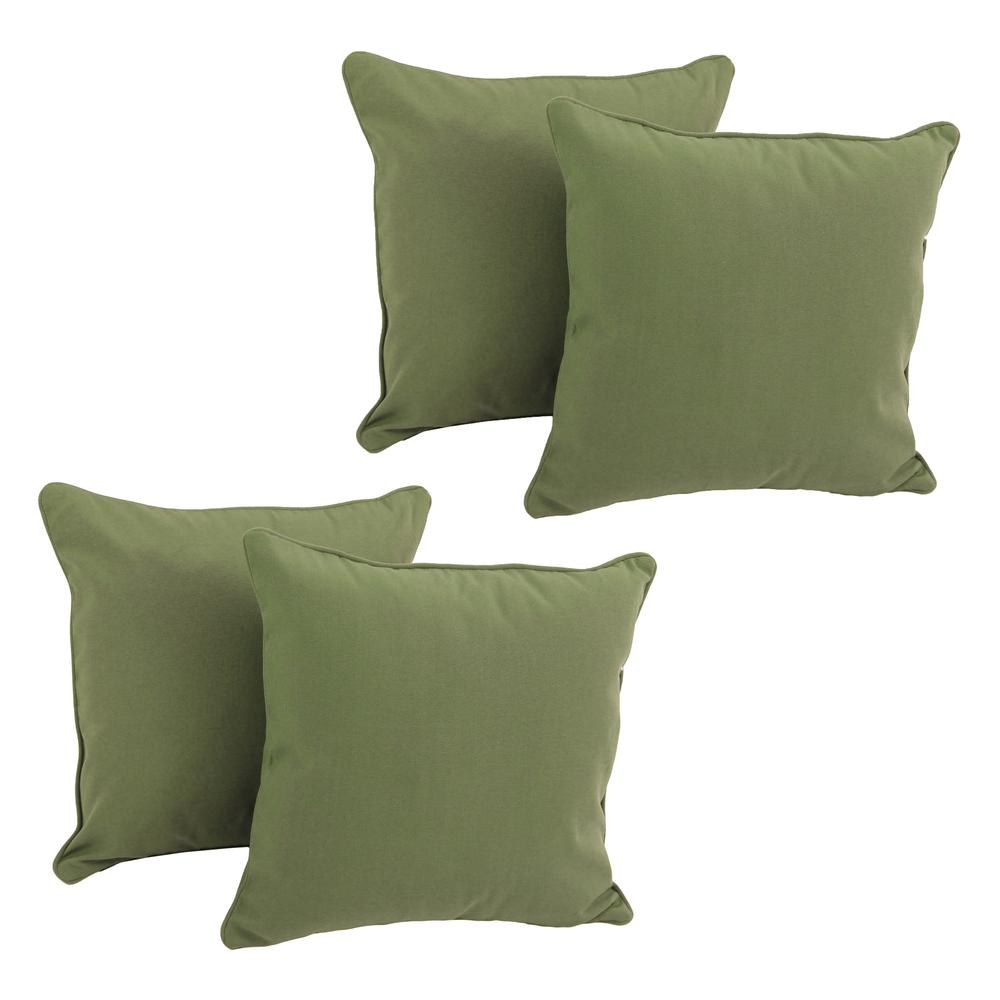 18-inch Double-corded Solid Twill Square Throw Pillows with Inserts (Set of 4)  9810-CD-S4-TW-SG. Picture 1