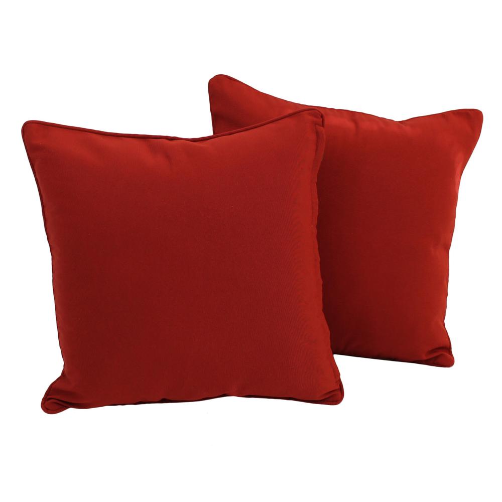 18-inch Double-corded Solid Twill Square Throw Pillows with Inserts (Set of 2). Picture 1