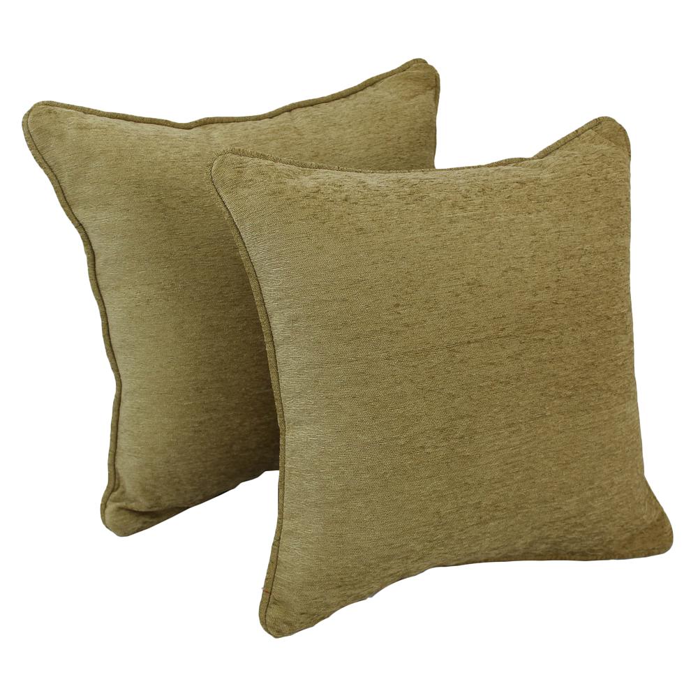 18-inch Double-corded Square Patterned Jacquard Chenille Throw PIllows with Inserts (Set of 2). The main picture.