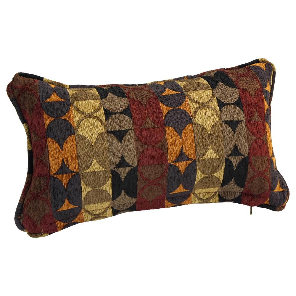 18-inch Double-corded Patterned Jacquard Chenille Rectangular Throw Pillow with Insert  9811-CD-S1-JCH-CO-37. Picture 1